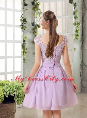 2015 Chiffon Bridesmaid Dress with Ruching Bowknot