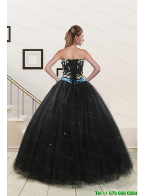 Most Popular Appliques and Beading Quinceanera Dresses in Black