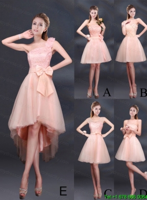 2015 Bowknot A Line Strapless Prom Dress with Lace Up