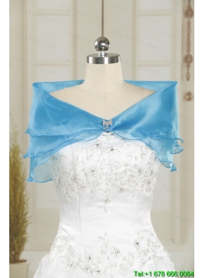 2015 Brand New Aqua Blue Quinceanera Dresses with Appliques