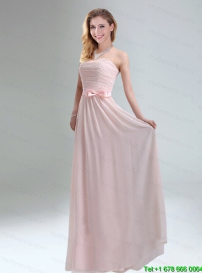 2015 Most Popular Light Pink Empire Prom Dress with Bowknot   Belt