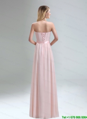 2015 Most Popular Light Pink Empire Prom Dress with Bowknot   Belt