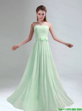 2015 Most Popular Light Pink Empire Prom Dress with Bowknot   Belt