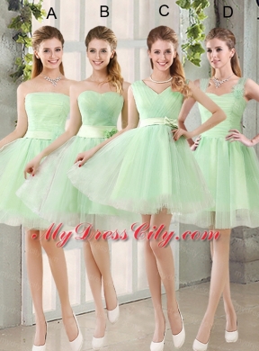 2015 Natural Organza A Line Belt Bridesmaid Dress