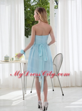 2015 Sweetheart Bridesmaid Dress with Ruching and Hand Made Flowers