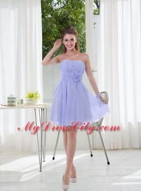 2015 Sweetheart Bridesmaid Dress with Ruching and Hand Made Flowers