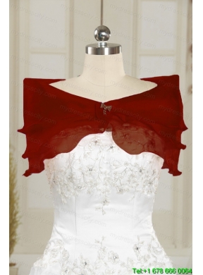 Appliques 2015 Wine Red Quinceanera Dresses with Lace Up