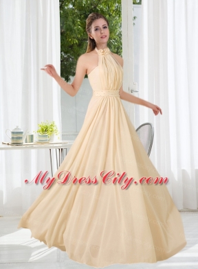 Empire Ruching 2015 Floor Length Bridesmaid Dress