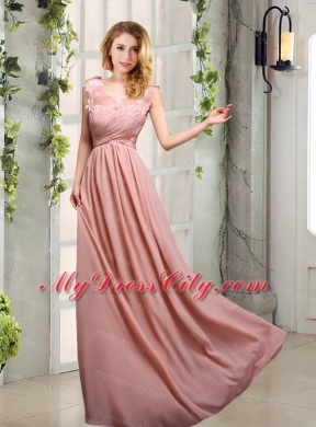 Empire Ruching 2015 Sturning Bridesmaid Dresses in Peach