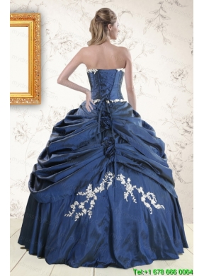 Perfect Sweetheart Navy Blue Quinceanera Dresses with Wraps