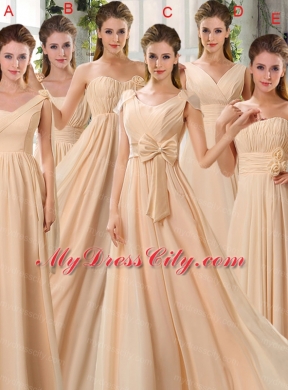 2015 Empire Chiffon Bridesmaid Dresses with Ruching