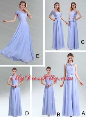 2015 Empire Lace Up Bridesmaid Dress Belt and Lace