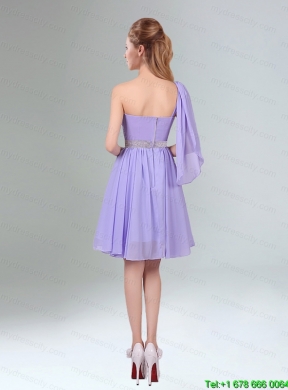 2015 Sassy Beaded and Ruched Short Mothr of The Bride  Dress in   Lavender