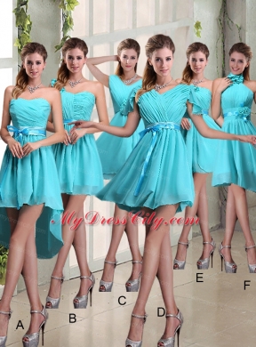 A Line One Shoulder Ruching Bridesmaid Dress with Belt