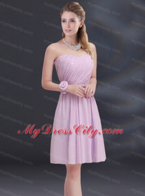 A Line Sweetheart Bridesmaid Dress with Ruhing and Belt