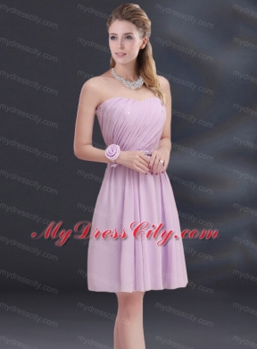 A Line Sweetheart Bridesmaid Dress with Ruhing and Belt