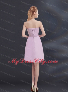 A Line Sweetheart Bridesmaid Dress with Ruhing and Belt