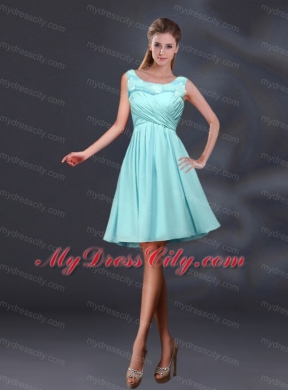 Bateau A Line Bridesmaid Dresses with Appliques and Ruching