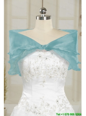 Beading and Ruffles Pretty Quinceanera Dresses in Turquoise for 2015