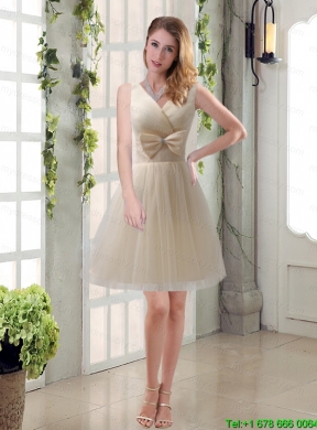 Elegant Princess Mini Length Lace Mothr of The Bride  Dress with   Bowknot