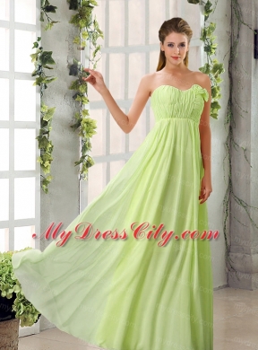 Empire V Neck Ruching Chiffon Bridesmaid Dresses with Cap Sleeves