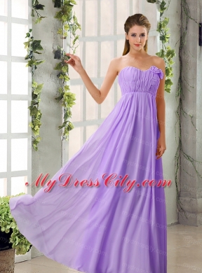 Empire V Neck Ruching Chiffon Bridesmaid Dresses with Cap Sleeves