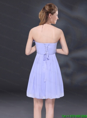 Lavender A Line Strapless Mother Dress with Bowknot