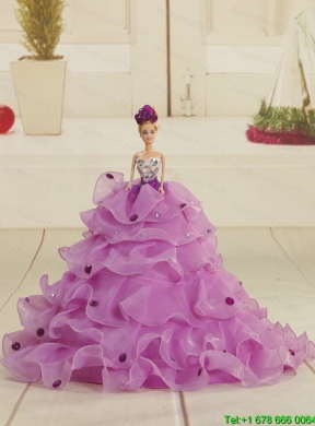 Purple Strapless 2015 Quinceanera Dress with Appliques