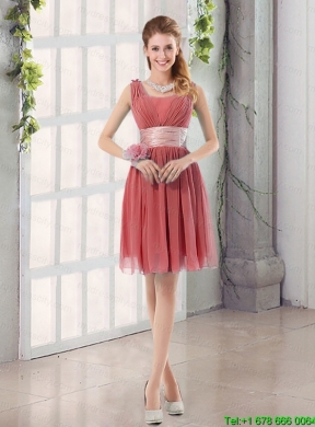 Straps Ruching Sweetheart A Line 2015 Elegant Mothr of The Bride    Dress