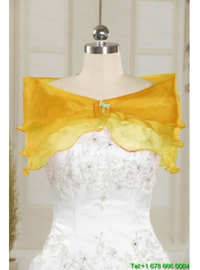 Wonderful Yellow 2015 Quinceanera Dresses with Strapless