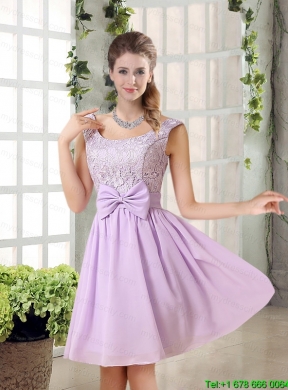 2015 Most Beautiful Chiffon A Line Mothr of The Bride Dress   with Bowknot