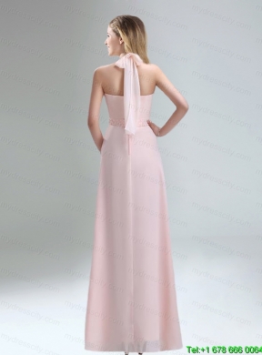 Romantic 2015 High Neck Chiffon Light Pink Mothr of The Bride    Dress