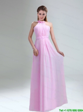 Romantic 2015 High Neck Chiffon Light Pink Mothr of The Bride    Dress