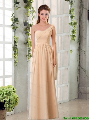 2015 Fashionable Champagne Ruching Chiffon Mothr of The Bride   Dresses