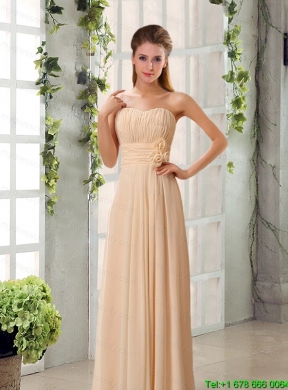 2015 Fashionable Champagne Ruching Chiffon Mothr of The Bride   Dresses