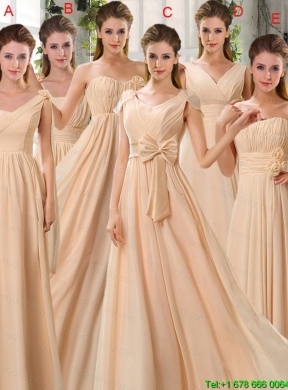 Ruching V Neck Chiffon Mothr of The Bride Dresses in Champagne