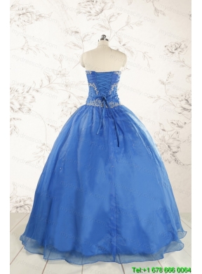 Cheap Beading Quinceanera Dresses in Blue for 2015