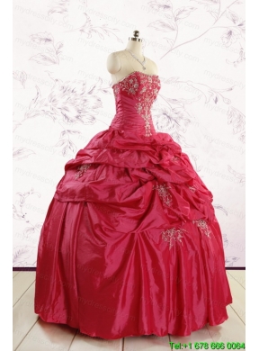 2015 Appliques Pretty Quinceanera Dresses with Strapless