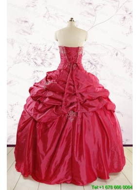 2015 Appliques Pretty Quinceanera Dresses with Strapless