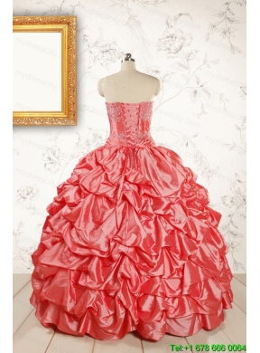 2015 Beautiful Sweetheart Beading Quinceanera Dresses in Watermelon