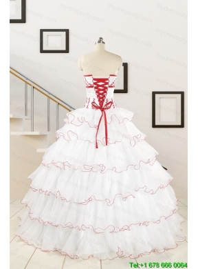 2015 Pretty Appliques Quinceanera Dresses with Strapless