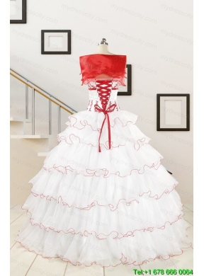 2015 Pretty Appliques Quinceanera Dresses with Strapless