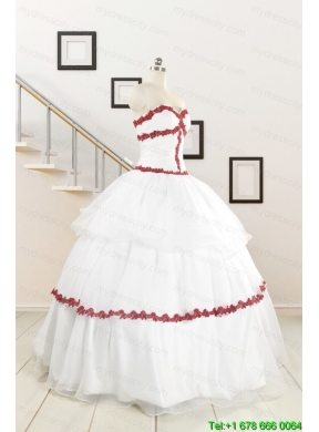 2015  Sweetheart Ball Gown Quinceanera Dresses with Appliques