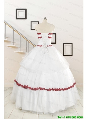 2015  Sweetheart Ball Gown Quinceanera Dresses with Appliques