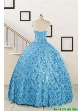 2015 Unique Sweetheart Ball Gown Quinceanera Dress in Baby Blue