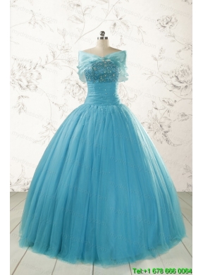 Cheap Strapless Quinceanera Dresses with Beading for 2015