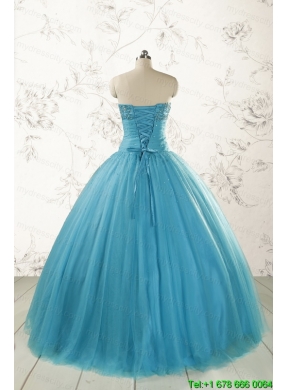 Cheap Strapless Quinceanera Dresses with Beading for 2015