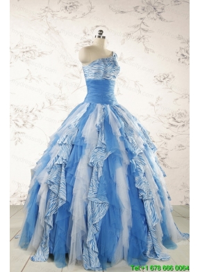 Discount One Shoulder Printed Quinceanera Dresses for 2015