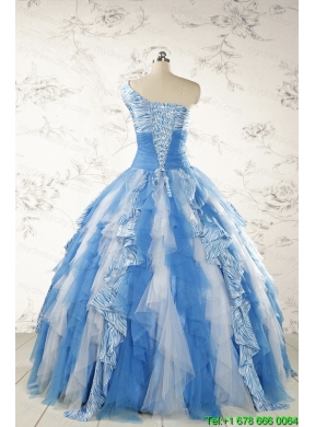 Discount One Shoulder Printed Quinceanera Dresses for 2015