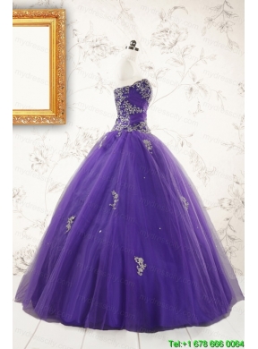 New Arrival Purple Quinceanera Dresses with Appliques and Beading